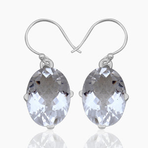 Natural Crystal Silver Earrings