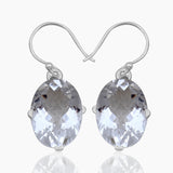 Natural Crystal Silver Earrings