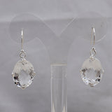 Natural Crystal  Silver Earrings