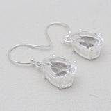 Smoky Quartz Teardrop Silver Earrings