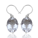 Natural Crystal  Silver Earrings