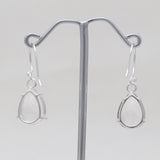 Smoky Quartz Teardrop Silver Earrings