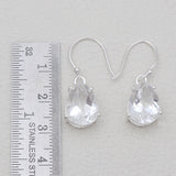 Smoky Quartz Teardrop Silver Earrings