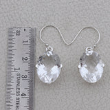 Natural Crystal  Silver Earrings