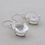 Natural Crystal  Silver Earrings