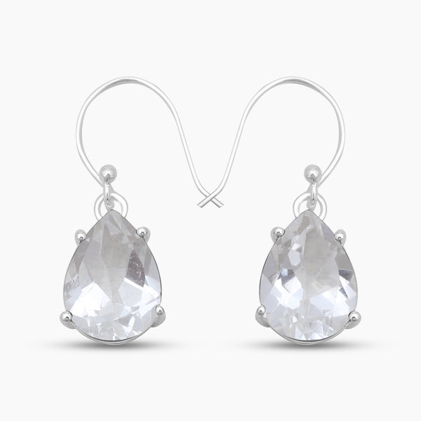 Smoky Quartz Teardrop Silver Earrings