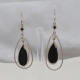 Black Onyx Silver Earrings