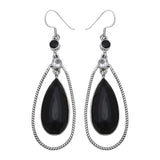 Black Onyx Silver Earrings