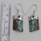 Natural Boulder Turquoise Silver Earrings