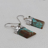 Natural Boulder Turquoise Silver Earrings