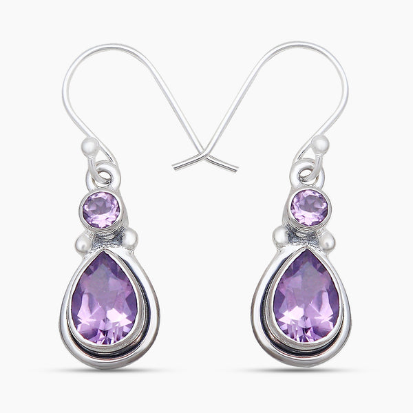 Amethyst Silver Earrings