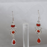 Carnelian Cabochon Silver Earrings