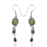 Ethiopian Opal Silver Earrings