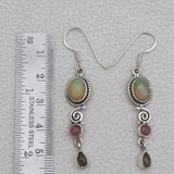 Ethiopian Opal Silver Earrings