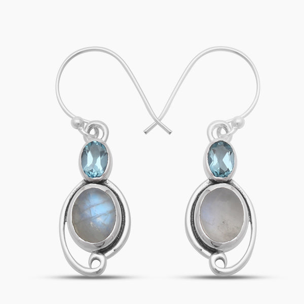 925 Sterling Silver Larimar Earrings