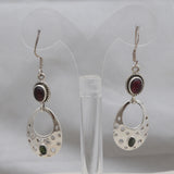 Natural Tourmaline Silver Earrings