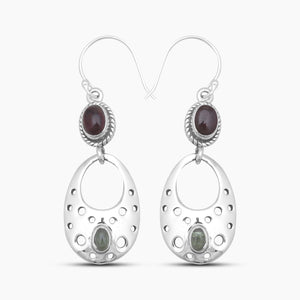 Natural Tourmaline Silver Earrings