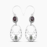 Natural Tourmaline Silver Earrings