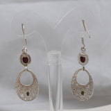 Natural Tourmaline Silver Earrings