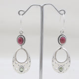 Natural Tourmaline Silver Earrings