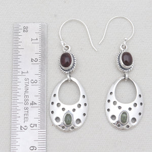 Natural Tourmaline Silver Earrings