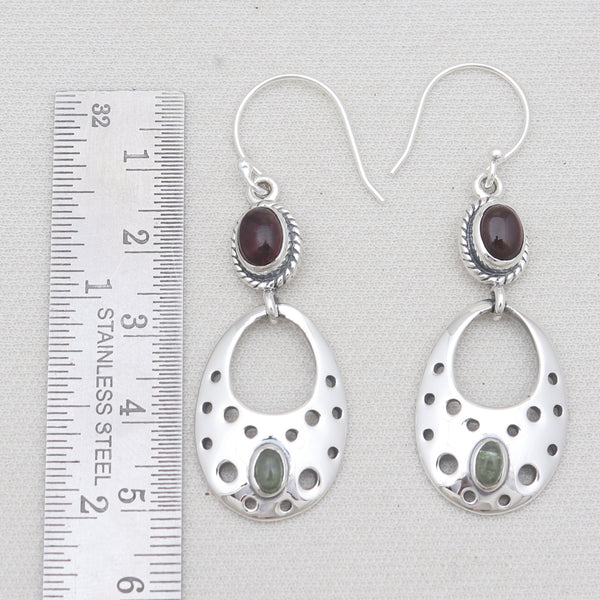 Natural Tourmaline Silver Earrings