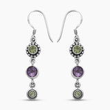 Natural Peridot Silver Earrings