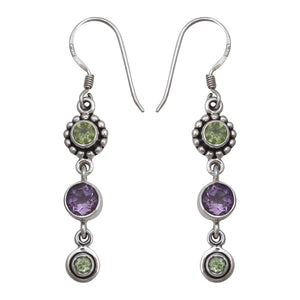 Natural peridot Silver Earrings
