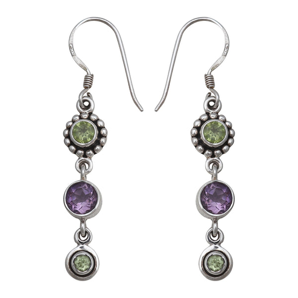 Natural peridot Silver Earrings