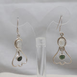 Natural Rainbow Moonstone Silver Earrings