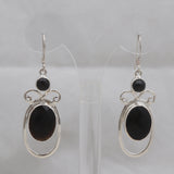 Black Onyx Silver Earring