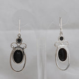 Black Onyx Silver Earring