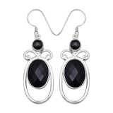 Black Onyx Silver Earring