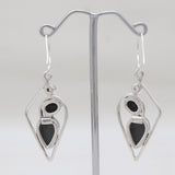Black Onyx Silver Earrings