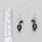 Black Onyx Silver Earrings