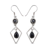 Black Star Silver Earrings