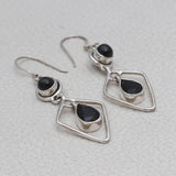 Black Star Silver Earrings