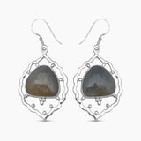 Natural Multi Sapphire Silver Earrings