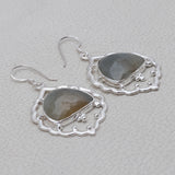 Natural Multi Sapphire Silver Earrings