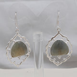 Natural Multi Sapphire Silver Earrings