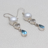 Natural Pearl  Silver Earrings