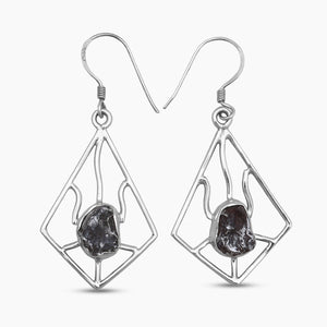 Meteorite Silver Earrings