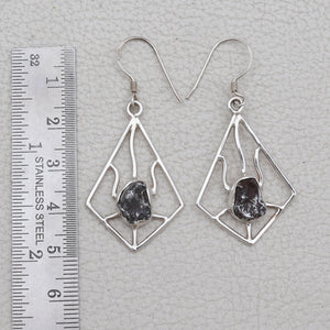 Meteorite Silver Earrings