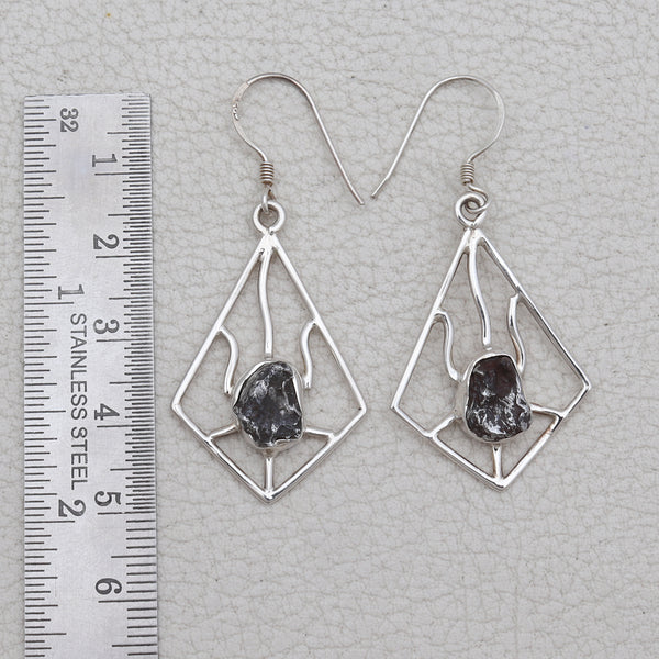 Meteorite Silver Earrings