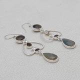 Nature Sapphire Silver Earrings