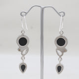 Black Onyx Silver Earrings