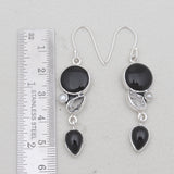 Black Onyx Silver Earrings