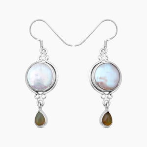 South Sea Pearl Silver Earrings