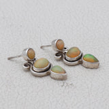 Natural Ethiopian Opal Silver Earrings