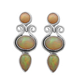 Natural Ethiopian Opal Silver Earrings